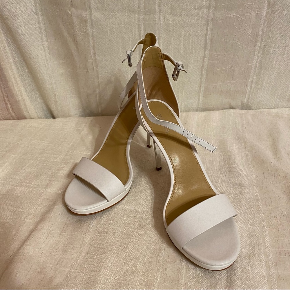 Michael Kors White Stilettos with Silver Heels